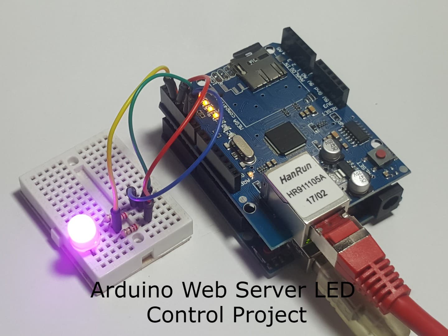 Arduino web server LED control project